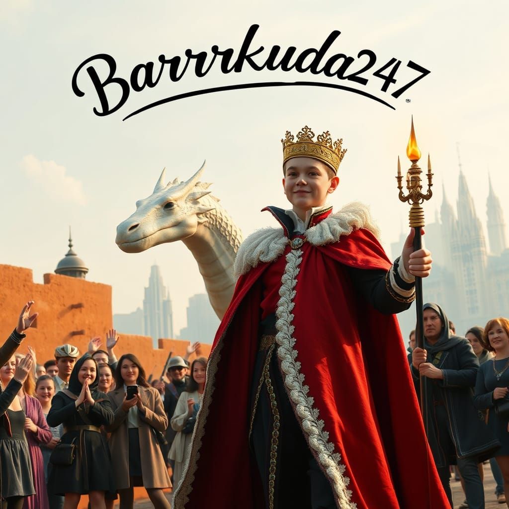 Logo in Spiderweb Writing with Flames and Dragon