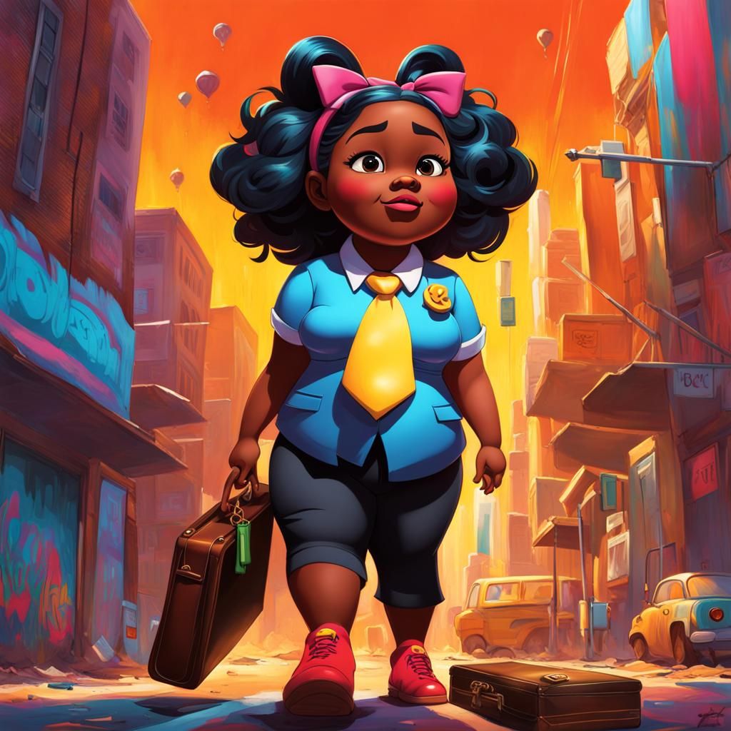 Girl in Suit: Graffiti Art Style 3D Render