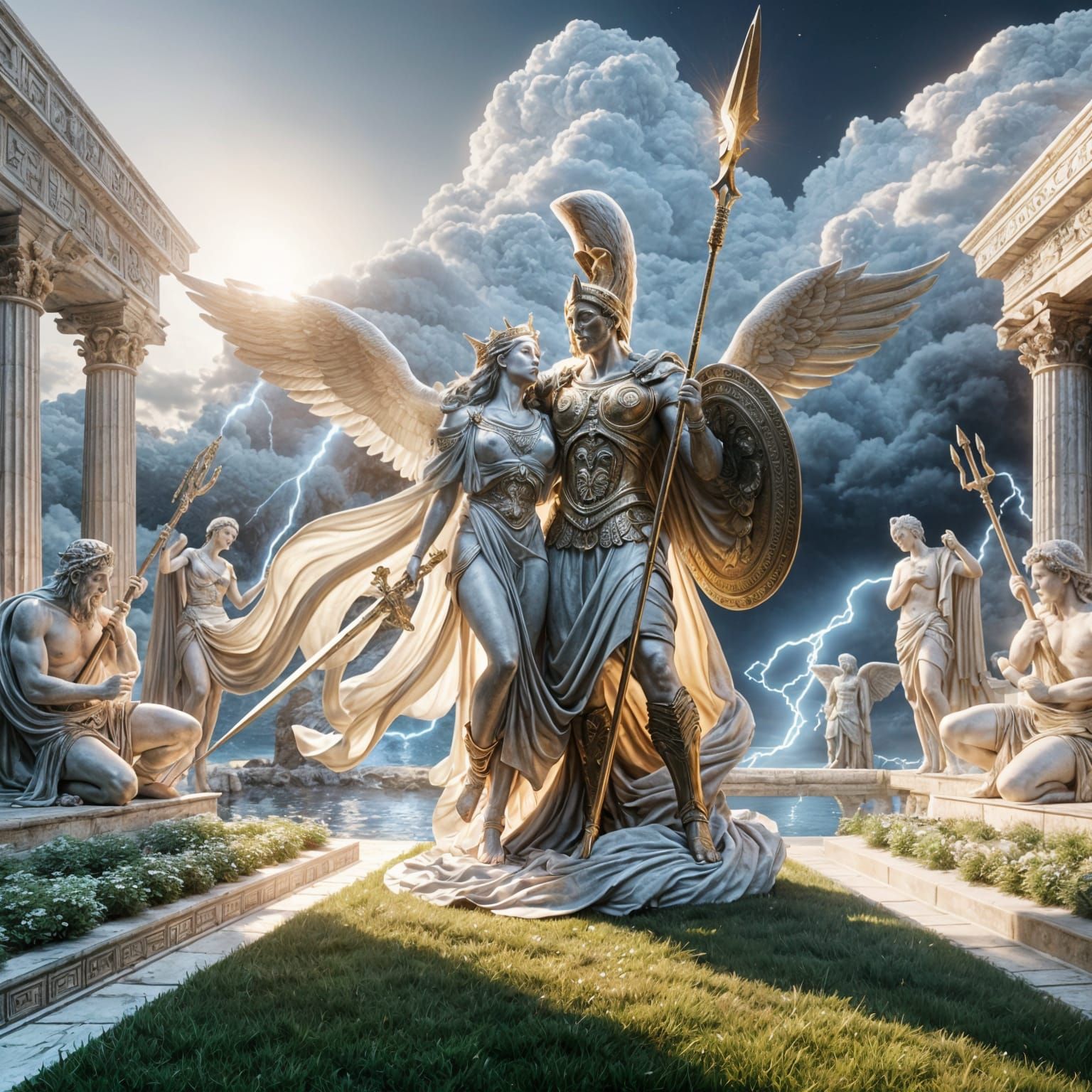 Greek Goddesses of Wisdom and Thunder Unite in Heavenly Abod...