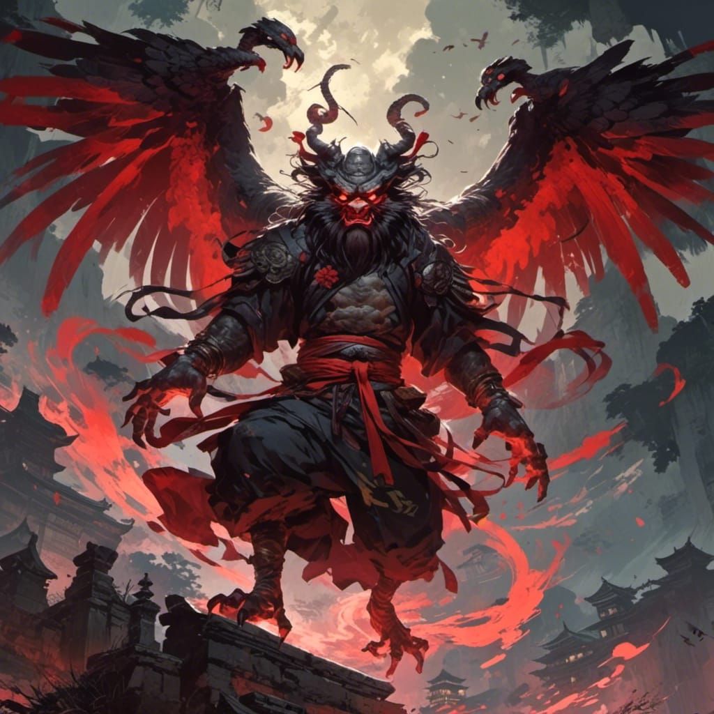 Image of a Tengu from Japanese Folklore