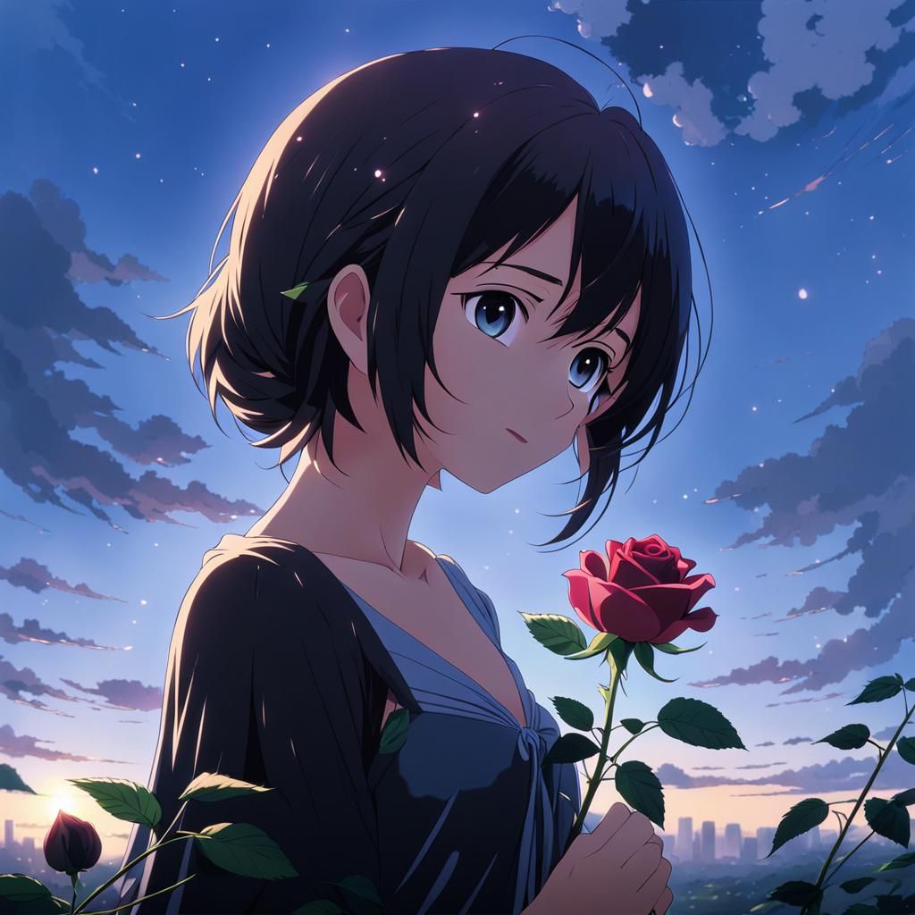 Black Rose: Maiden's Heart in Shinkai Style