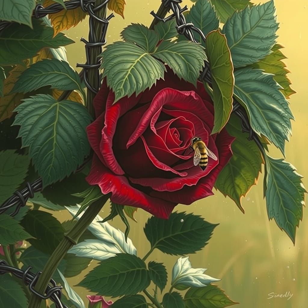 Beauty and Brutality in a Tangled Rose