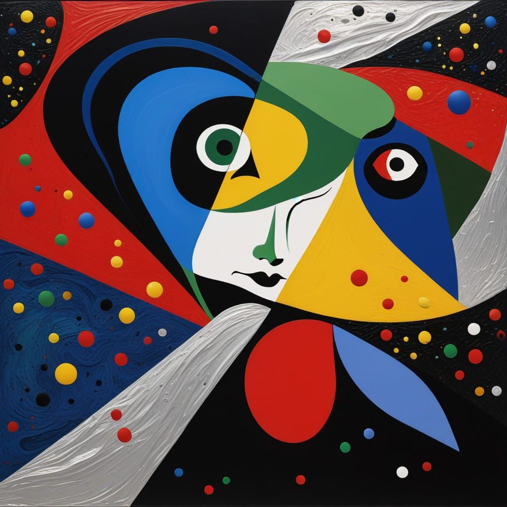 Psychedelic Beauty in Oil on Canvas Style