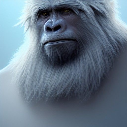 Detailed Yeti Portrait in Hyperrealistic Style