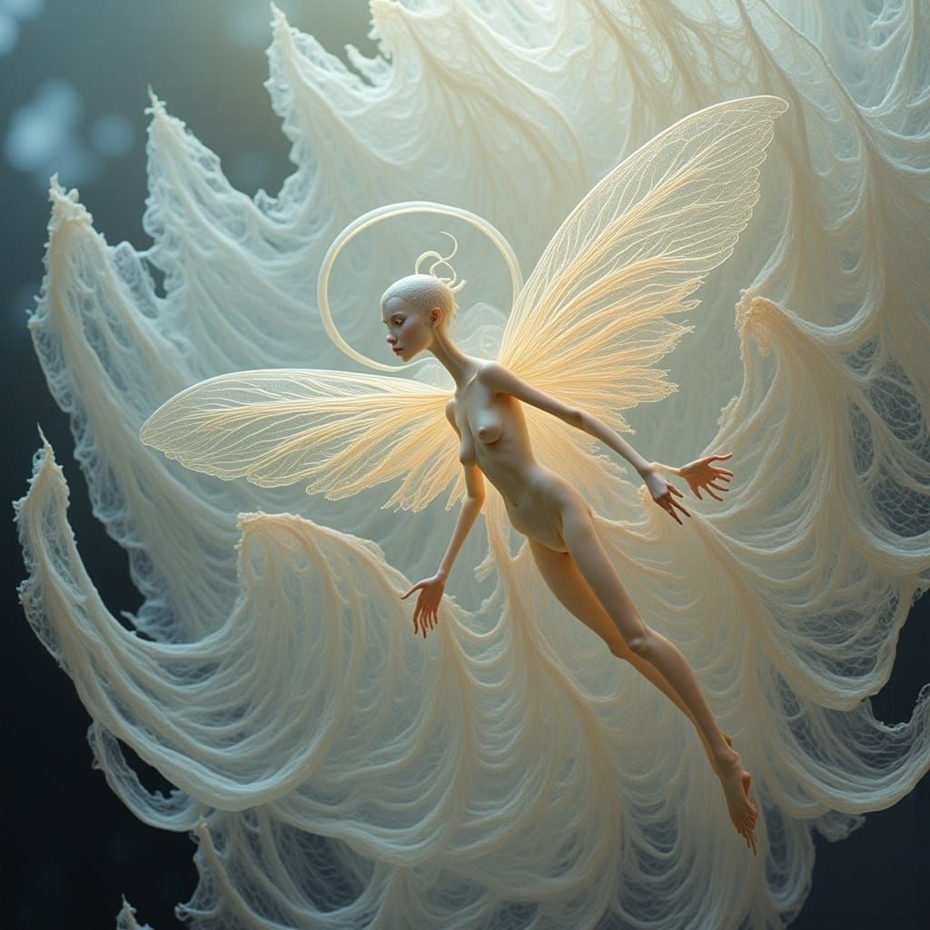 Whisper-thin, Ethereal Creature Radiates Soft, Otherworldly....