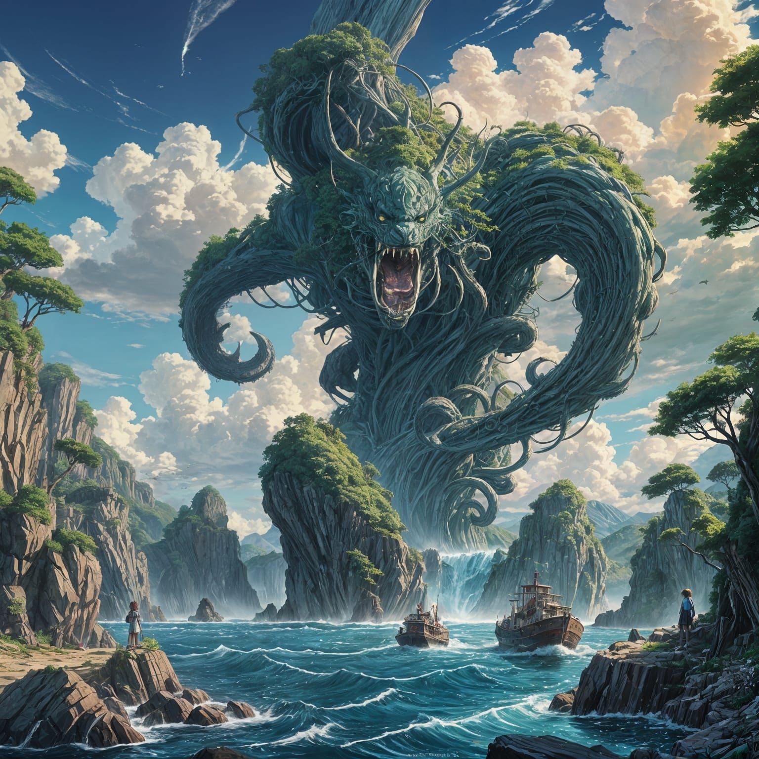 Scylla and Charybdis in Anime Style