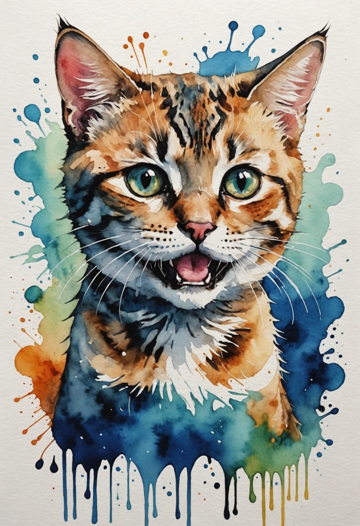 Watercolor cat