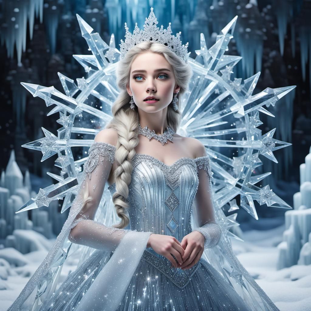 Frozen Crystal Princess in Winter Wonderland