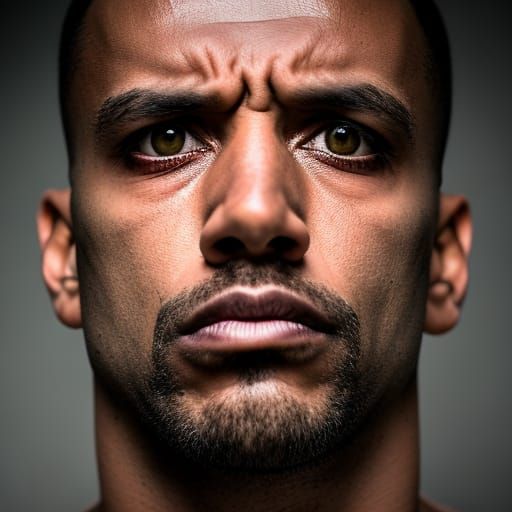 Sinister Office Creep: Realistic Hyperdetailed Mugshot