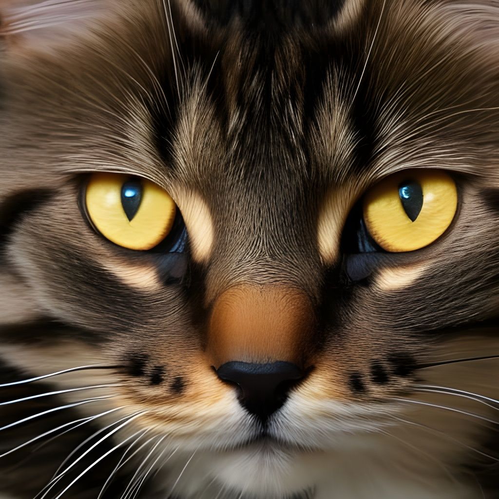 Cute Fluffy Cat with Hyperdetailed Fur and Lighting