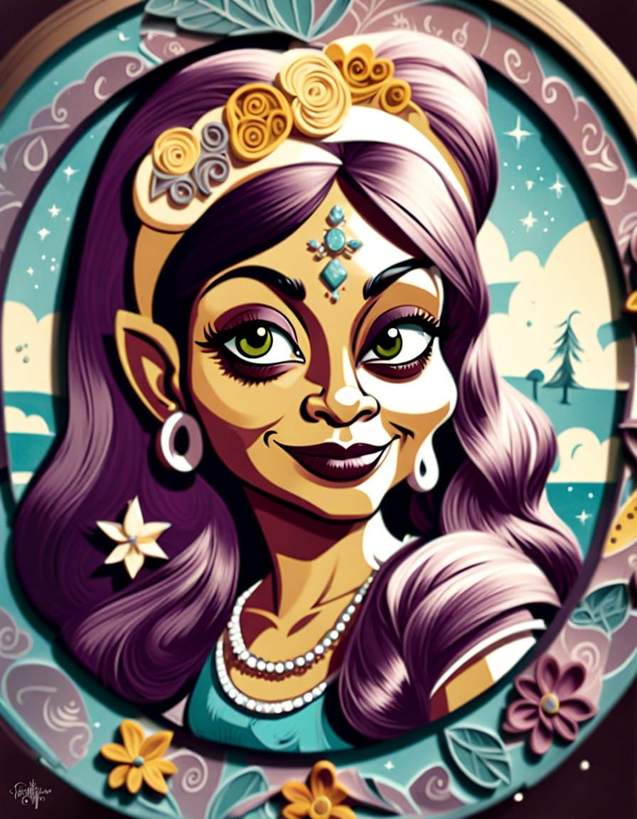 Albino Nobleman Adorned with Jewels in a Byzantine Icon Styl...