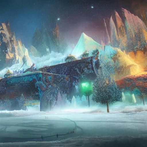 Icy Diamonds: A Detailed Matte Painting
