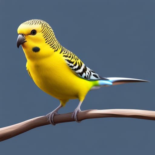Detailed Painting of Australian Pied Budgerigar