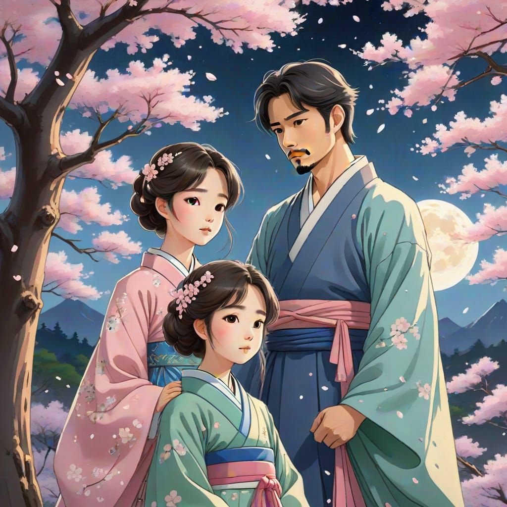 Pastel Hanbok Royals Under Cherry Blossoms