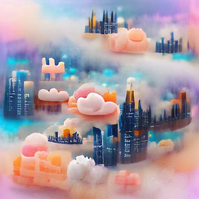 Ethereal Clouds in Watercolor Style