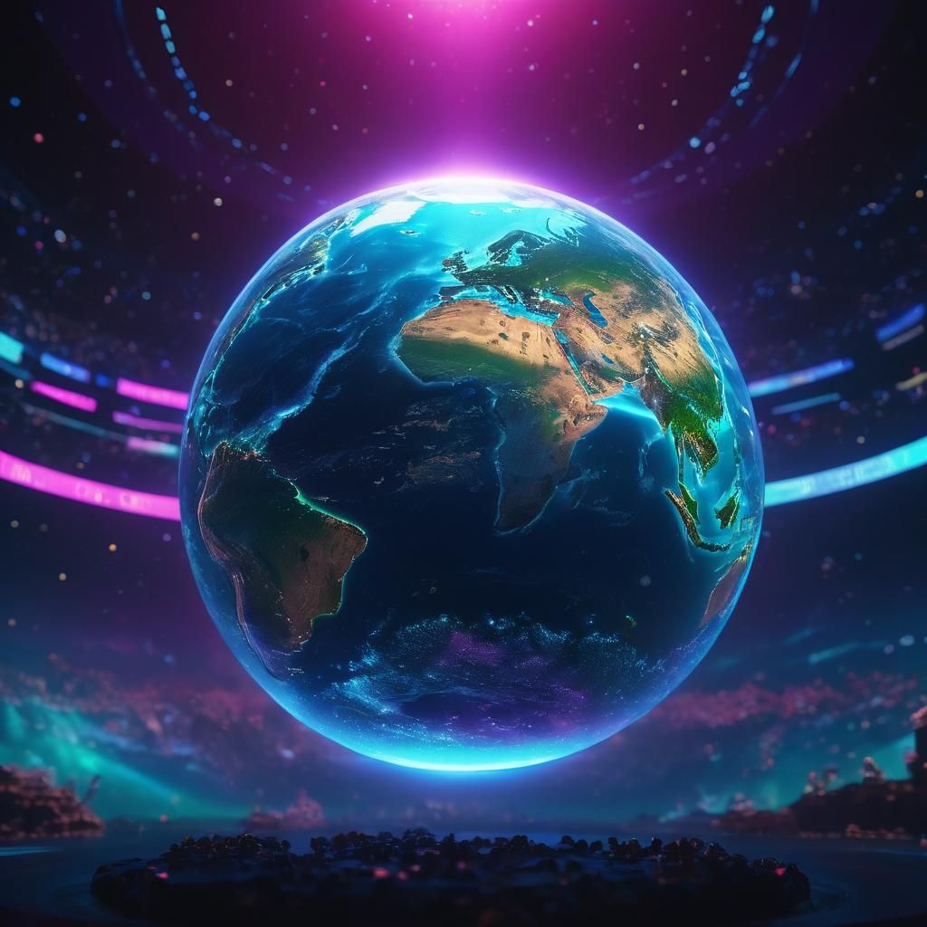 Big Hologram of the world, 4K HDR masterpiece, cinematic