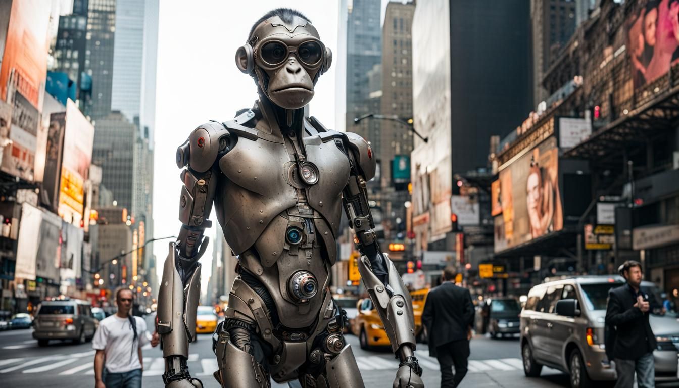 Biopunk Cyborg Monkey in New York