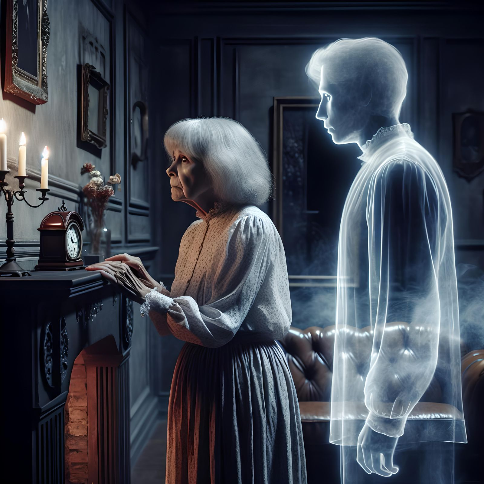 Victorian Ghost: Elderly Woman's Longing