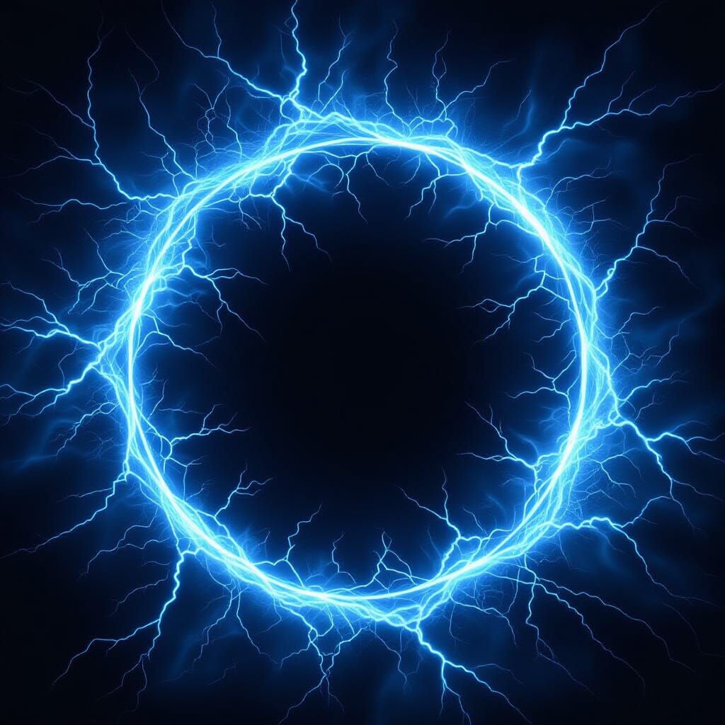 Blue Energy Arc on Black Background