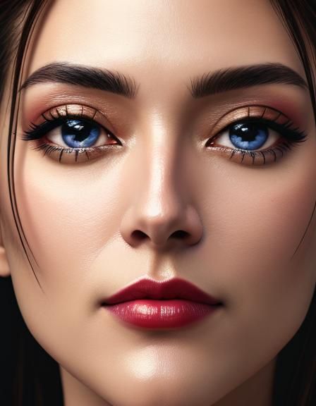 Detailed Close-Up of a Human Face