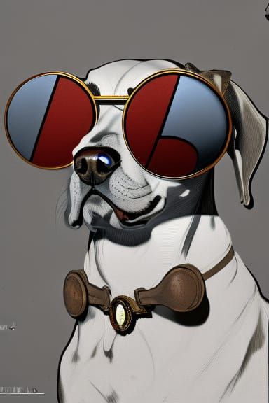 Psychiatrist Dog Portrait in Hyperdetailed Style