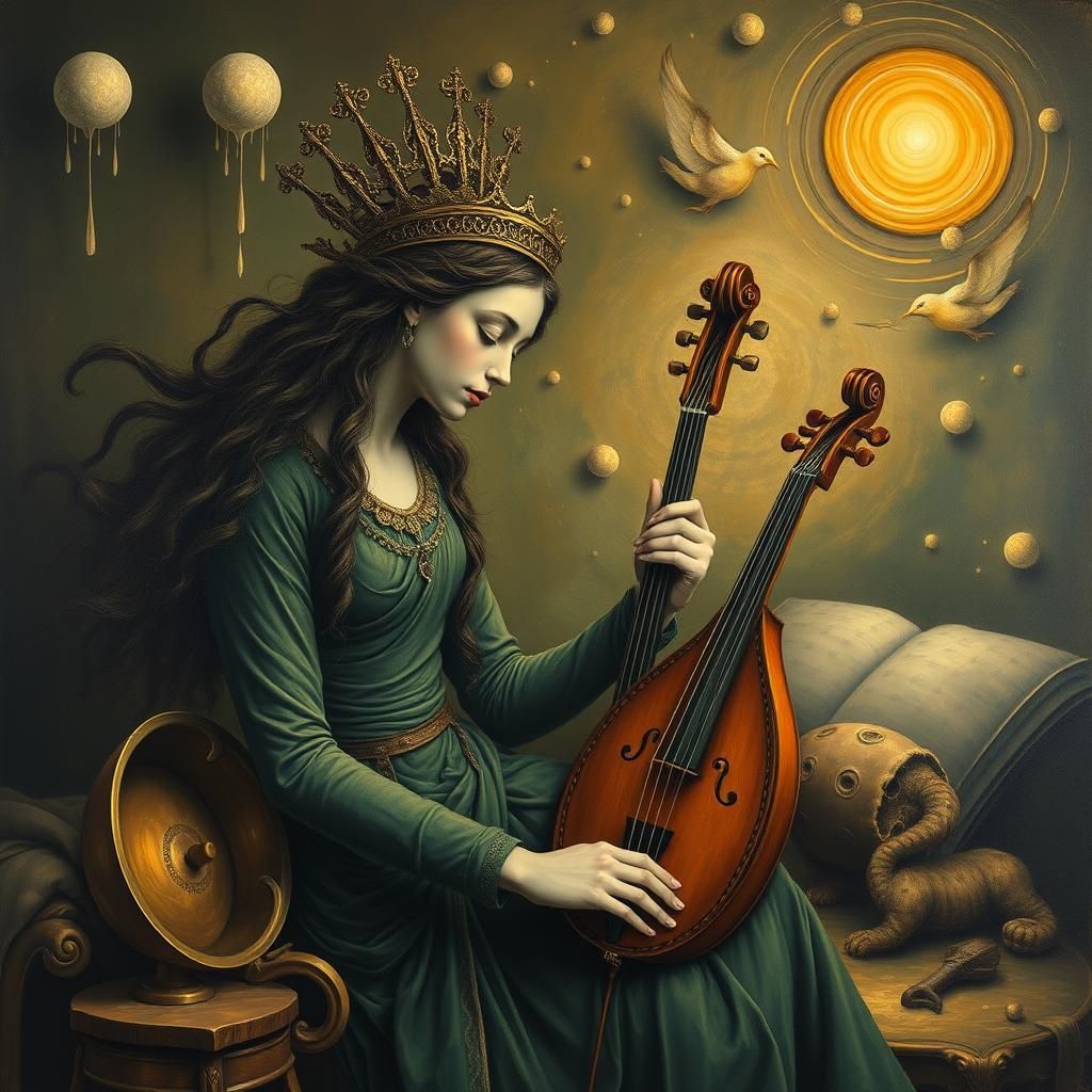 Goddess of Jazz Cacophony in Surrealist Style