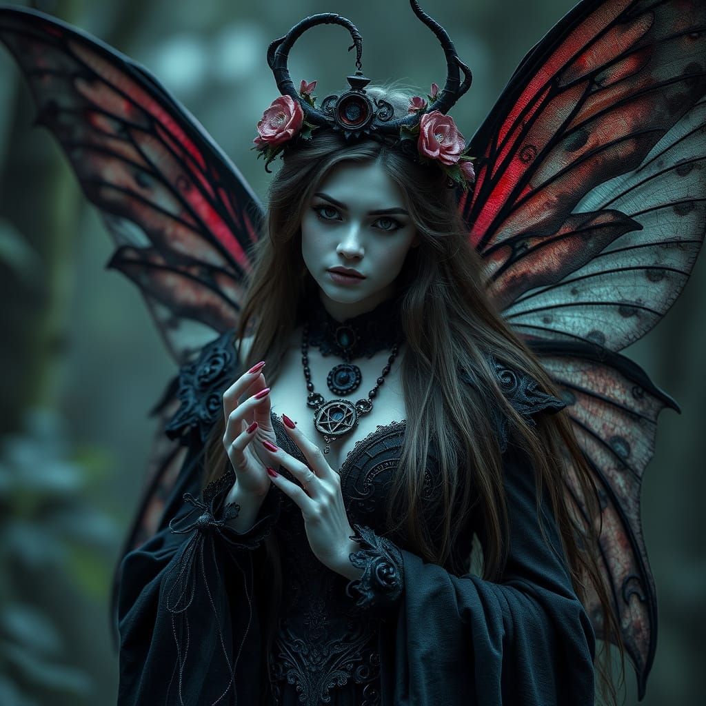 Mystical Gothic Fairy in Ethereal Beauty