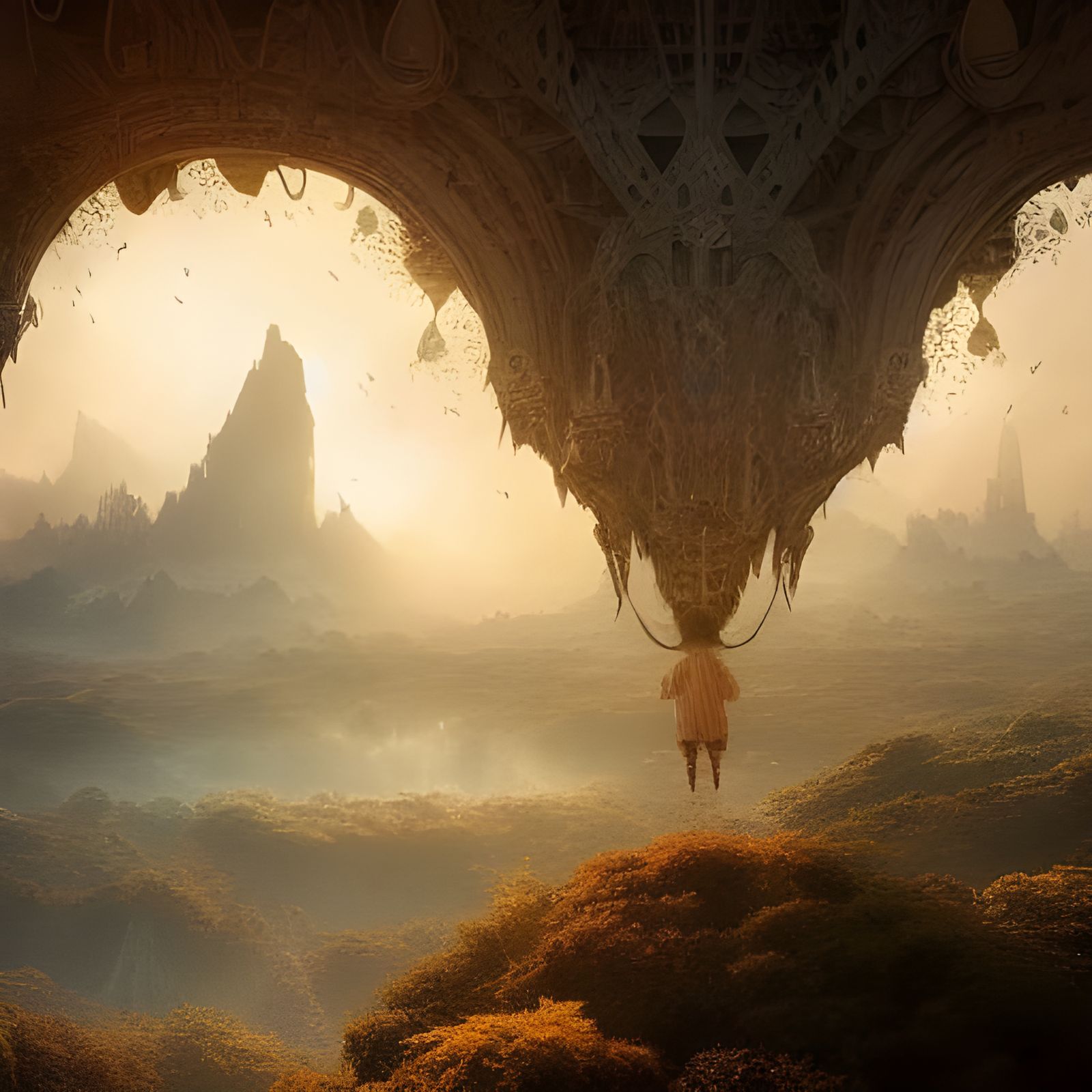 Dramatic Figure Lurking in Shadows