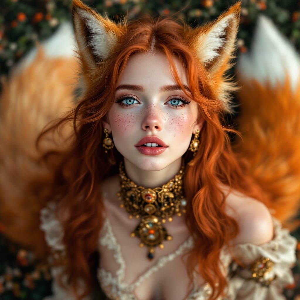 Surreal Woman Transforms into Elegant Fox