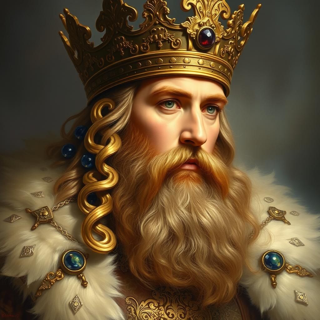 Charlemagne Portrait in Medieval Fantasy Style