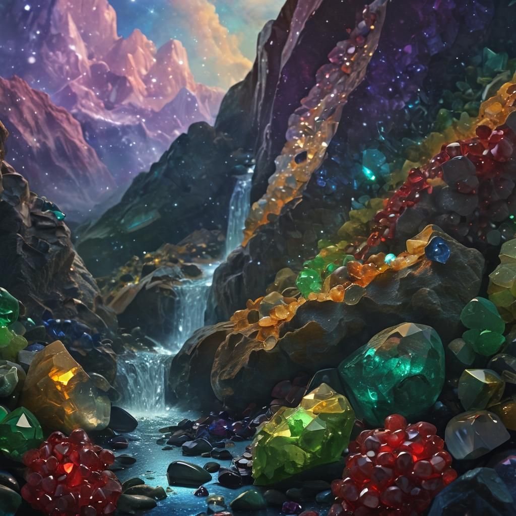 Luxurious Gemstone Collection in Vibrant Colors