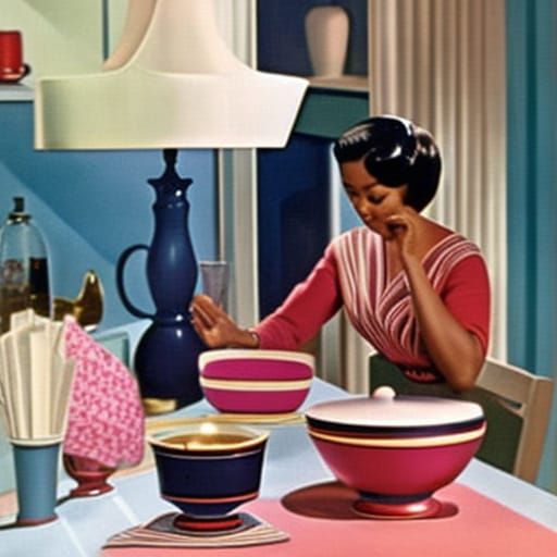 "Pink Bliss" (3) - Retro 50s/Surreal/Illustration Art
