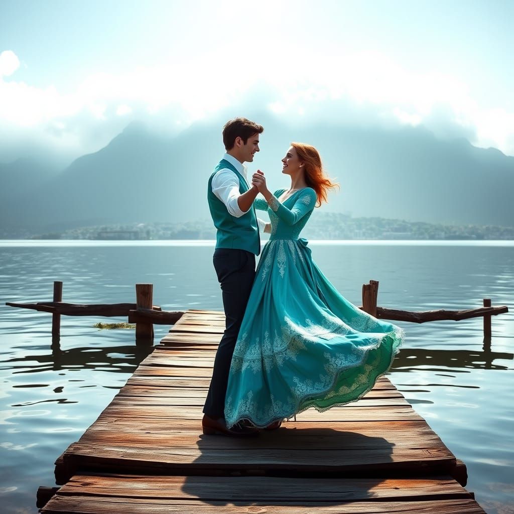 Romantic Dance on Cape Town Pier Under Table Mountain's Mist...