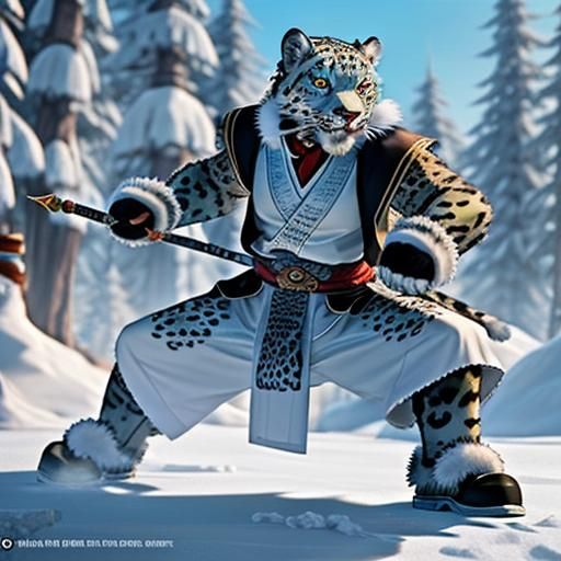 Powerful Snow Leopard Kung Fu Master
