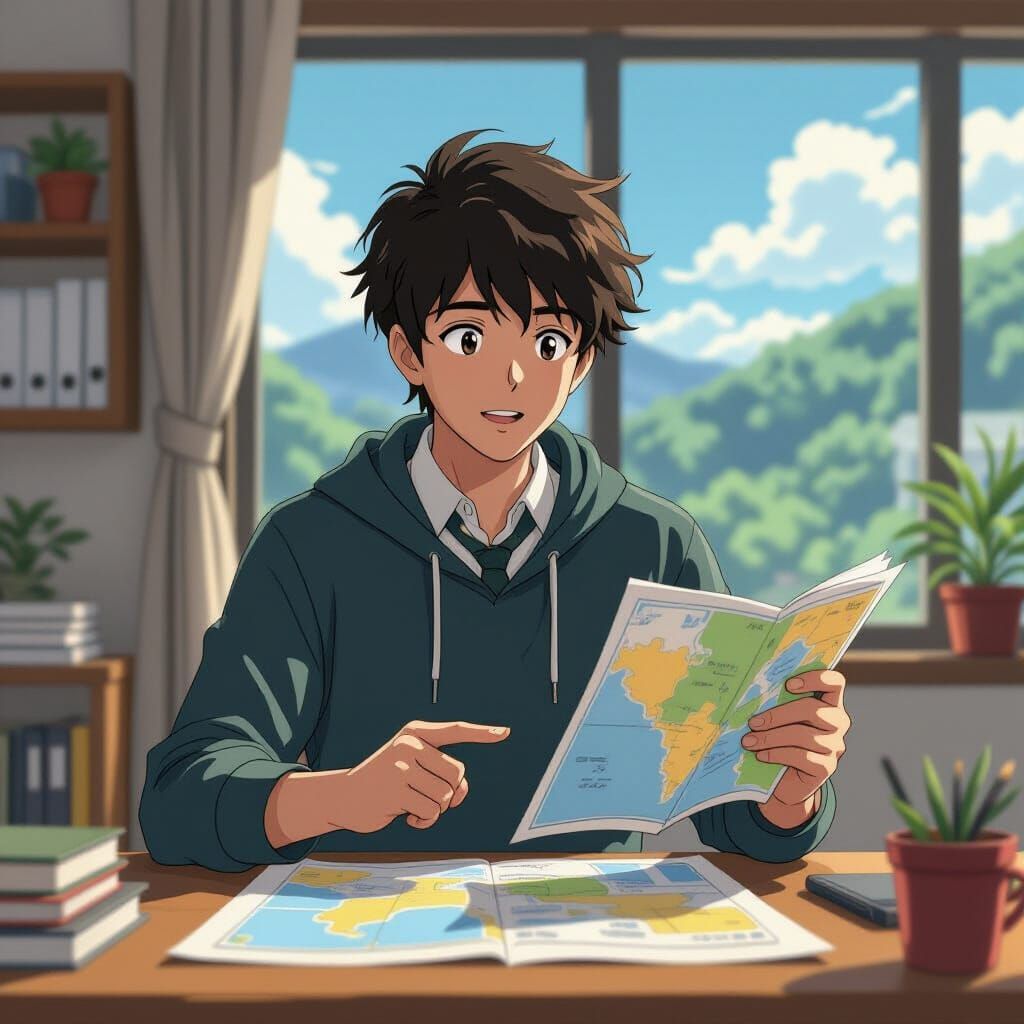 Confident Misinformation Expert in Flat Anime Style