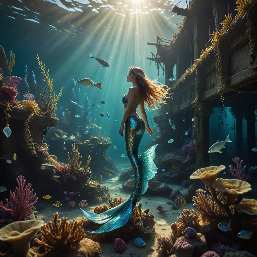 Ethereal Mermaids in Sunlit Splendor