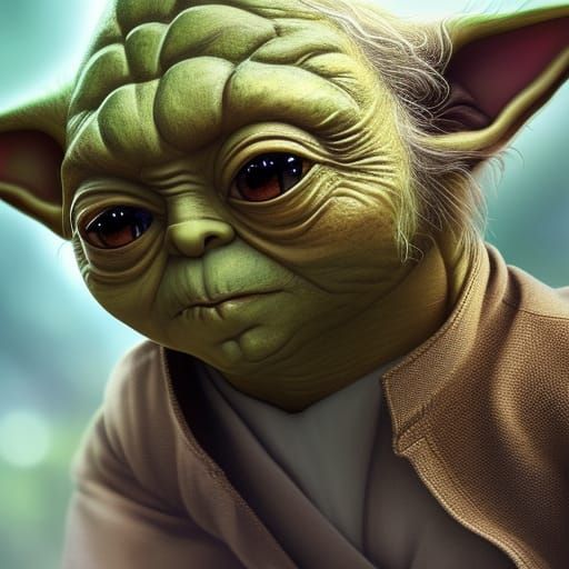 Yoda and Dwayne Johnson Fusion: Digital Portrait