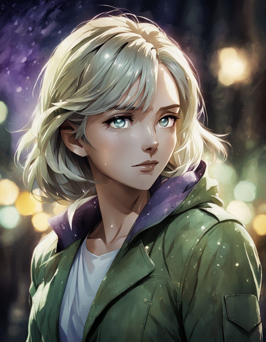 Surreal Anime-Style Portrait of a Tender Embrace