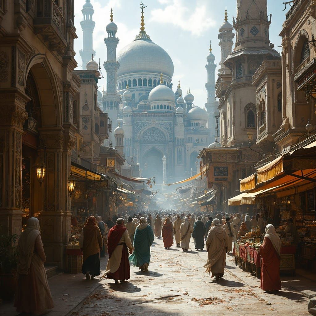 Arabian Cityscape in Cinematic Digital Art