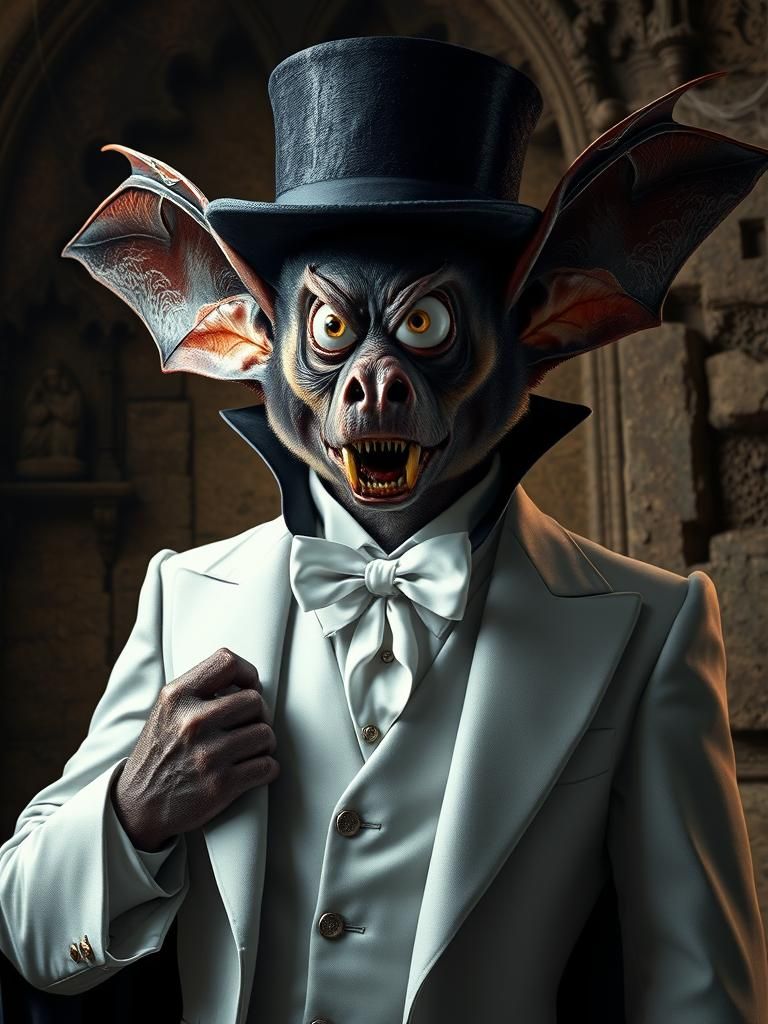 Vampire Bat as Dracula in Gothic Splash Art