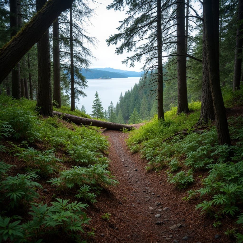 Cascade Mountain Clearing Overlooking Ocean