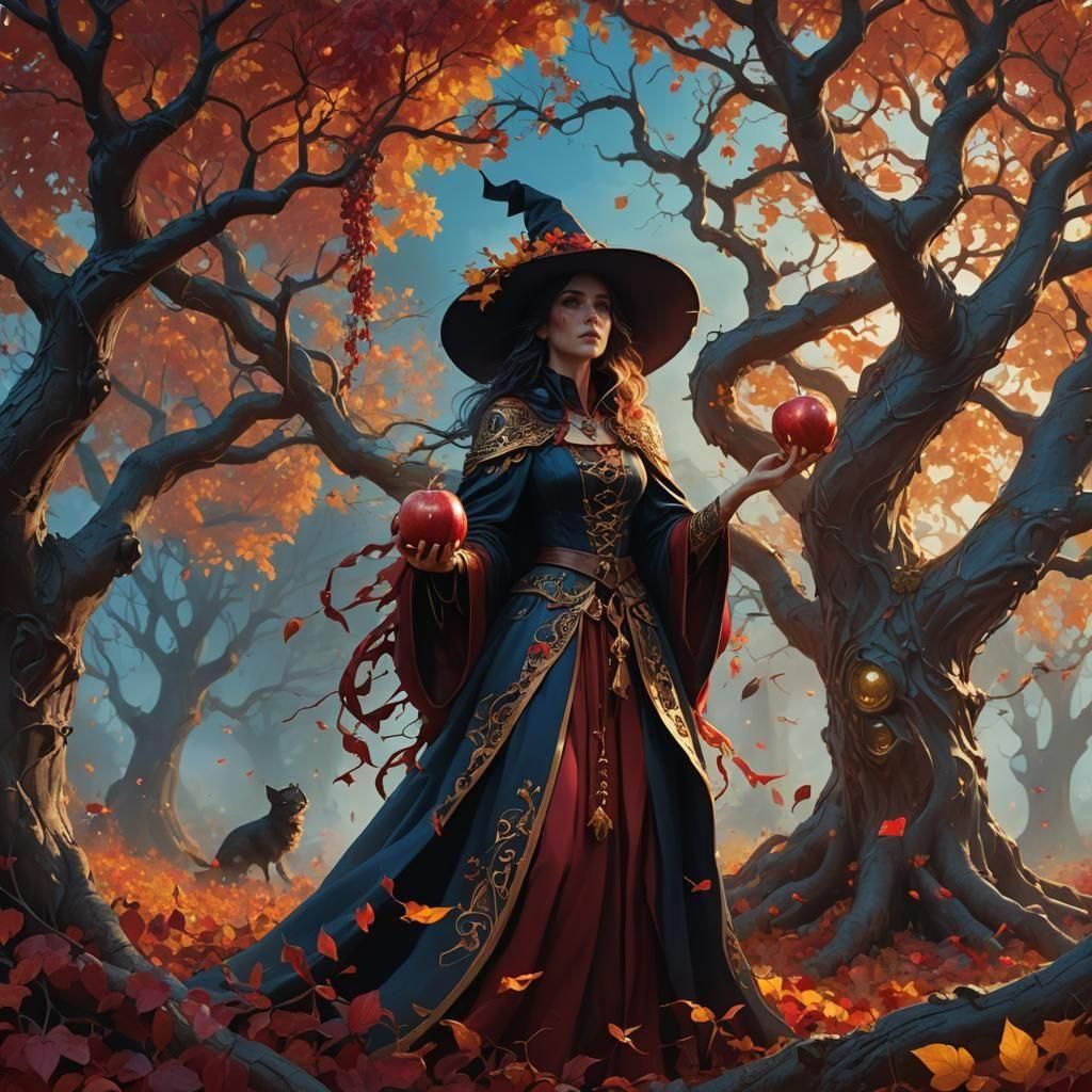 Fantastical Fall Scene in Detailed Matte Painting Style