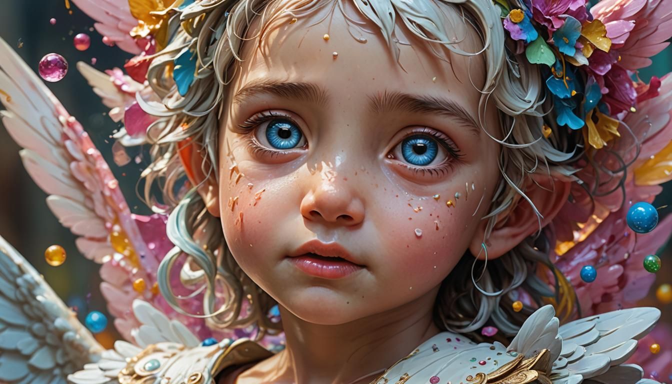 Hyperrealistic Baby Angel with Sweet Eyes