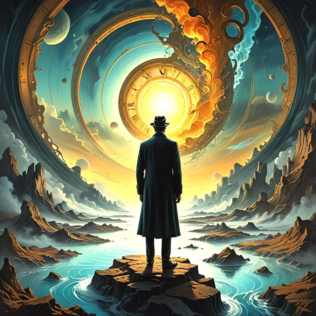 Dramatic Fantasy Landscape in Oil Painting Style