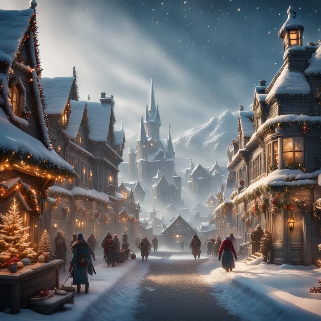 Magical Christmas Winter Wonderland Concept Art