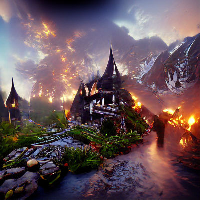 Majestic Mountain Range Under Cloudy Sky