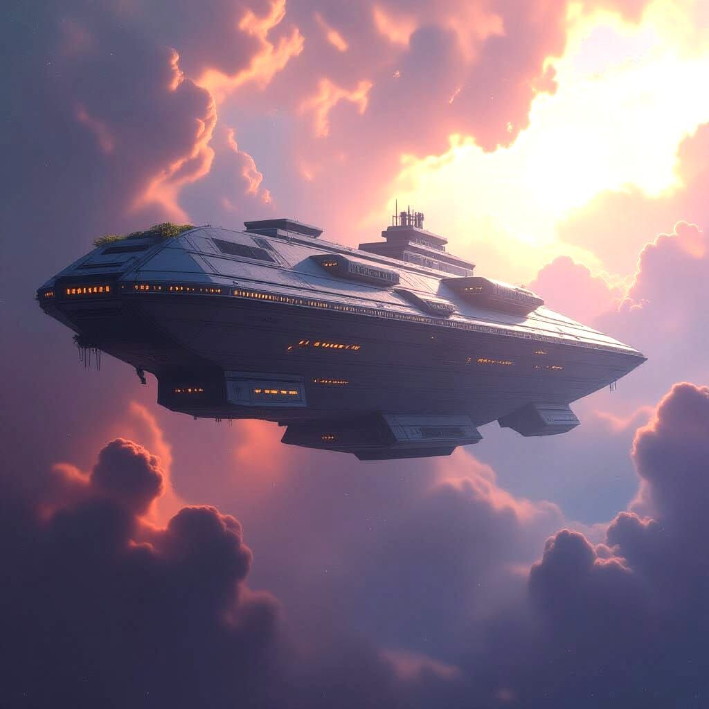 Derelict Spaceship in Nebula: Epic Matte Painting