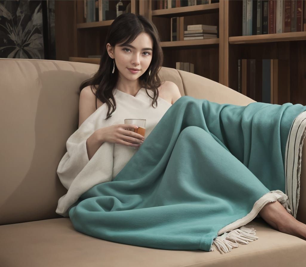 Vibrant Fuzzy Texture of a Plush Couch Blanket