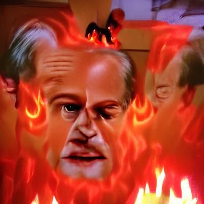 Frasier Crane Burning: AI Generated Hellscape