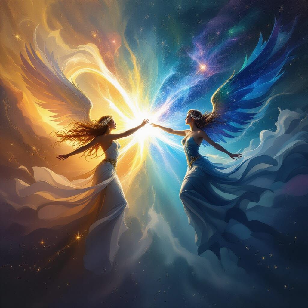 Cosmic Creation: Light and Darkness Forge Existence